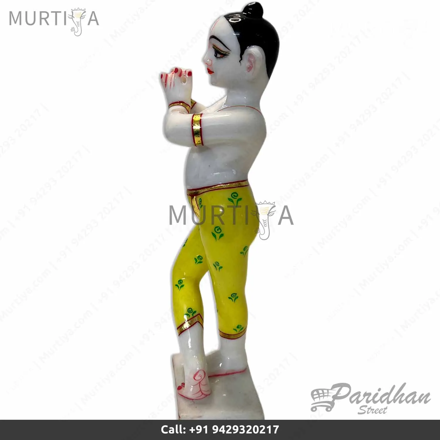 12-inch Marble Dust Iskcon Radha Krishna Murti for Home Temple - 4