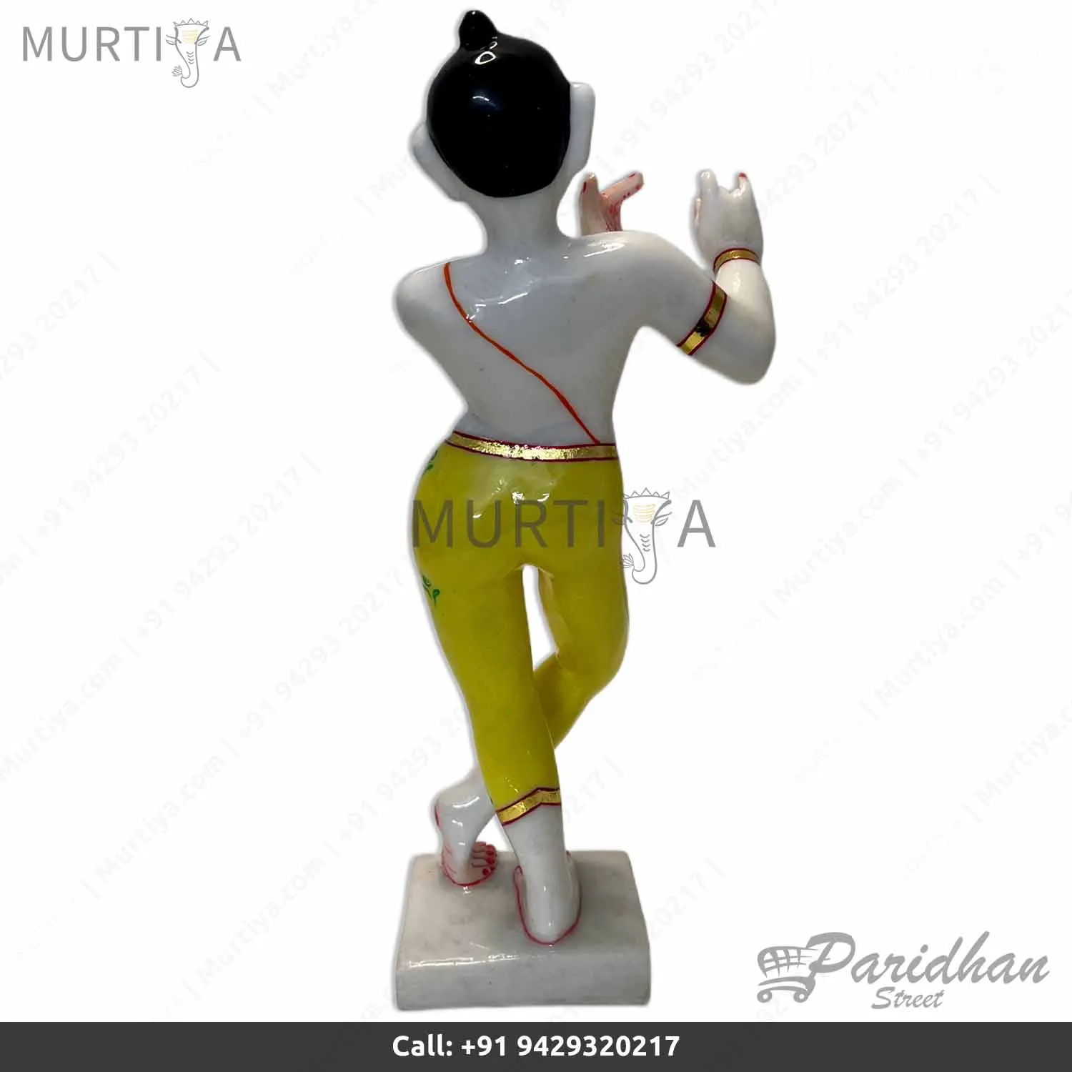12-inch Marble Dust Iskcon Radha Krishna Murti for Home Temple - 5