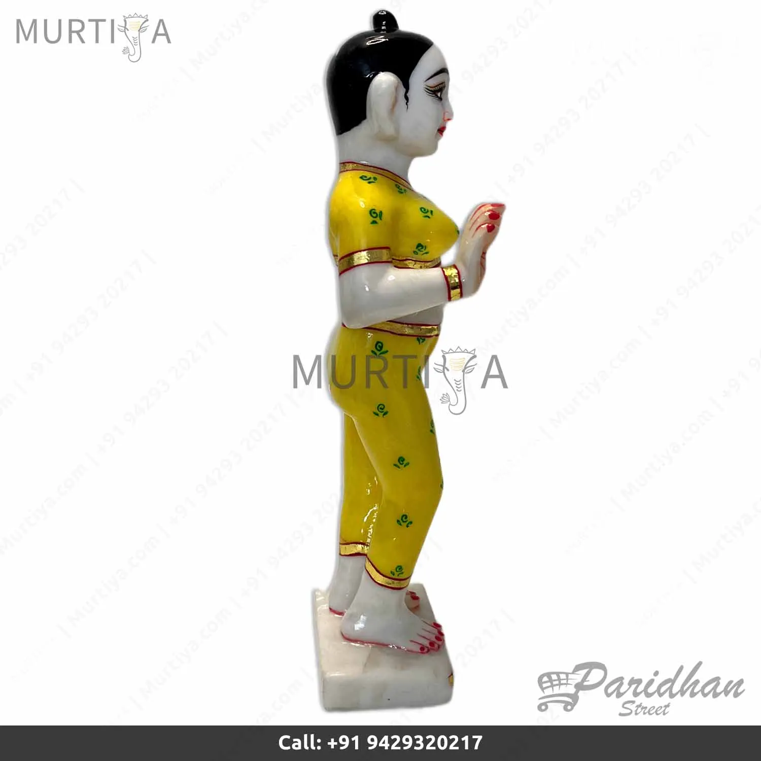 12-inch Marble Dust Iskcon Radha Krishna Murti for Home Temple - 3