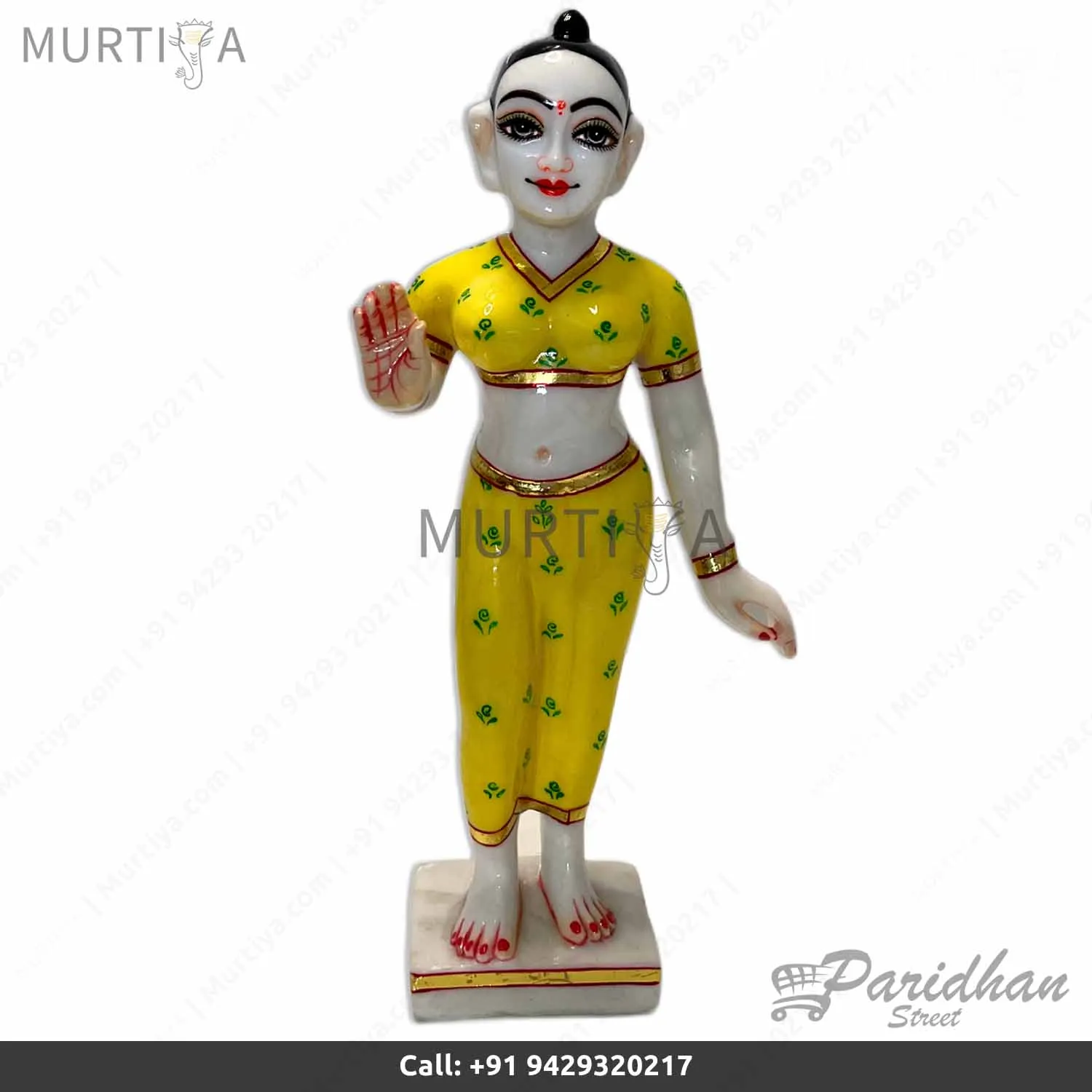 12-inch Marble Dust Iskcon Radha Krishna Murti for Home Temple - 2