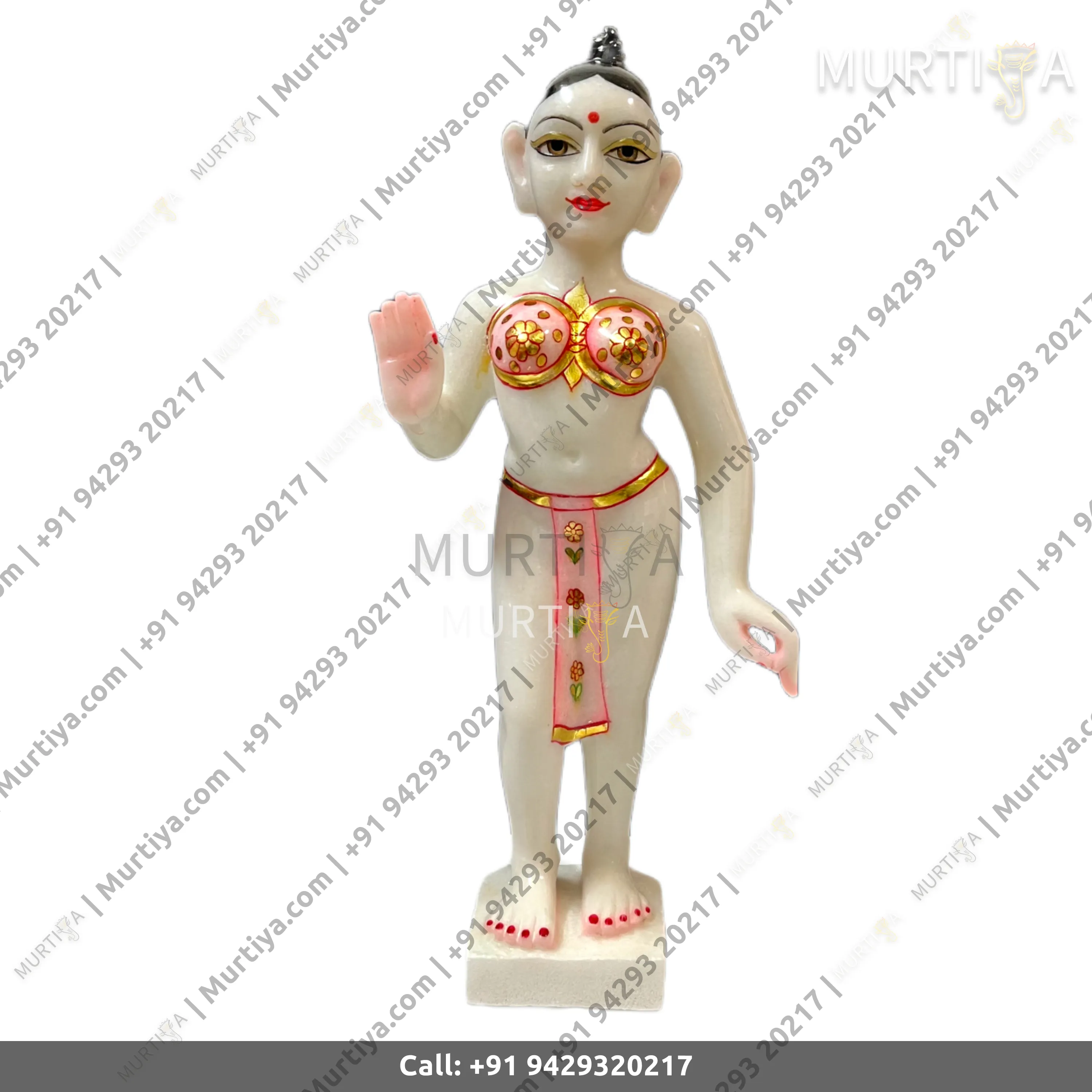 ISKCON 18 Inch Radha Krishna White Marble Statue Pure Handmade - 6