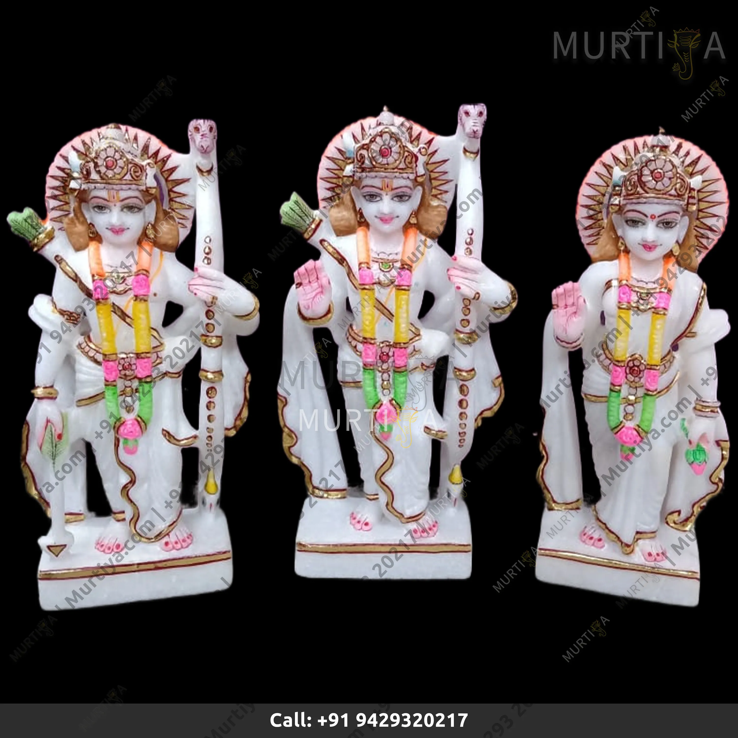 Marble Ram Ji Laxman Ji Sita Mata Murti in Makrana Marble