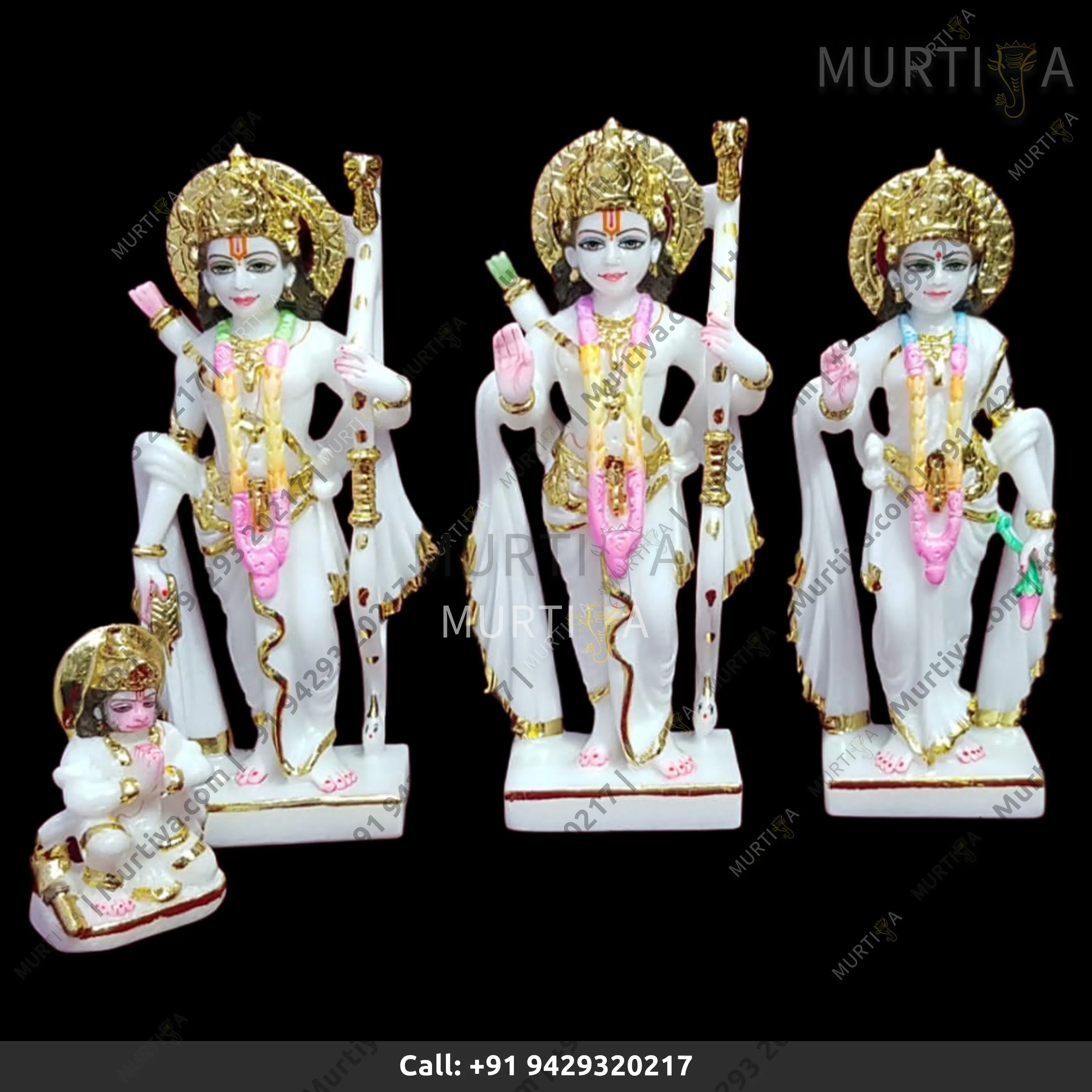 Marble Ramdarbar With Golden High Lights & Colored Garland (Makrana)